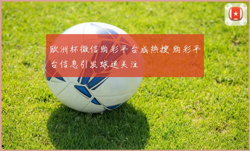 欧洲杯微信购彩平台成热搜 购彩平台信息引发球迷关注